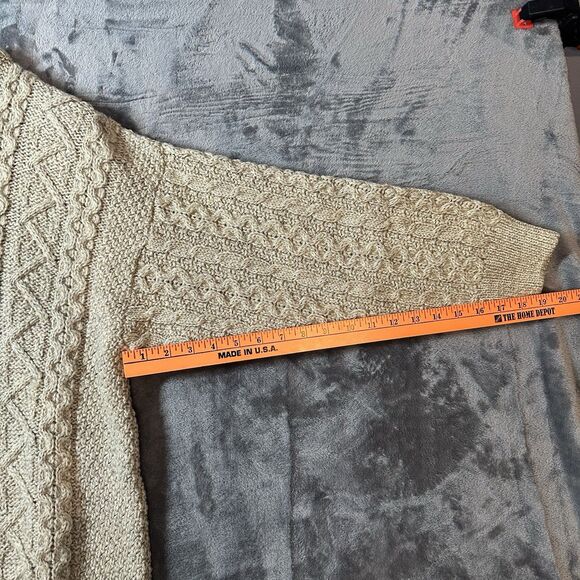 Aran Sweater Market Men’s New Marino Wool Chunky Cable Knit Fisherman Large - Picture 5 of 6